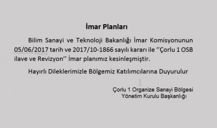 Çorlu 1 Organize Sanayi Bölgesi