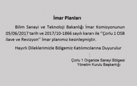 Çorlu 1 Organize Sanayi Bölgesi